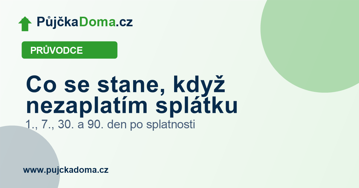 Co se stane, když nezaplatím splátku | PůjčkaDoma.cz